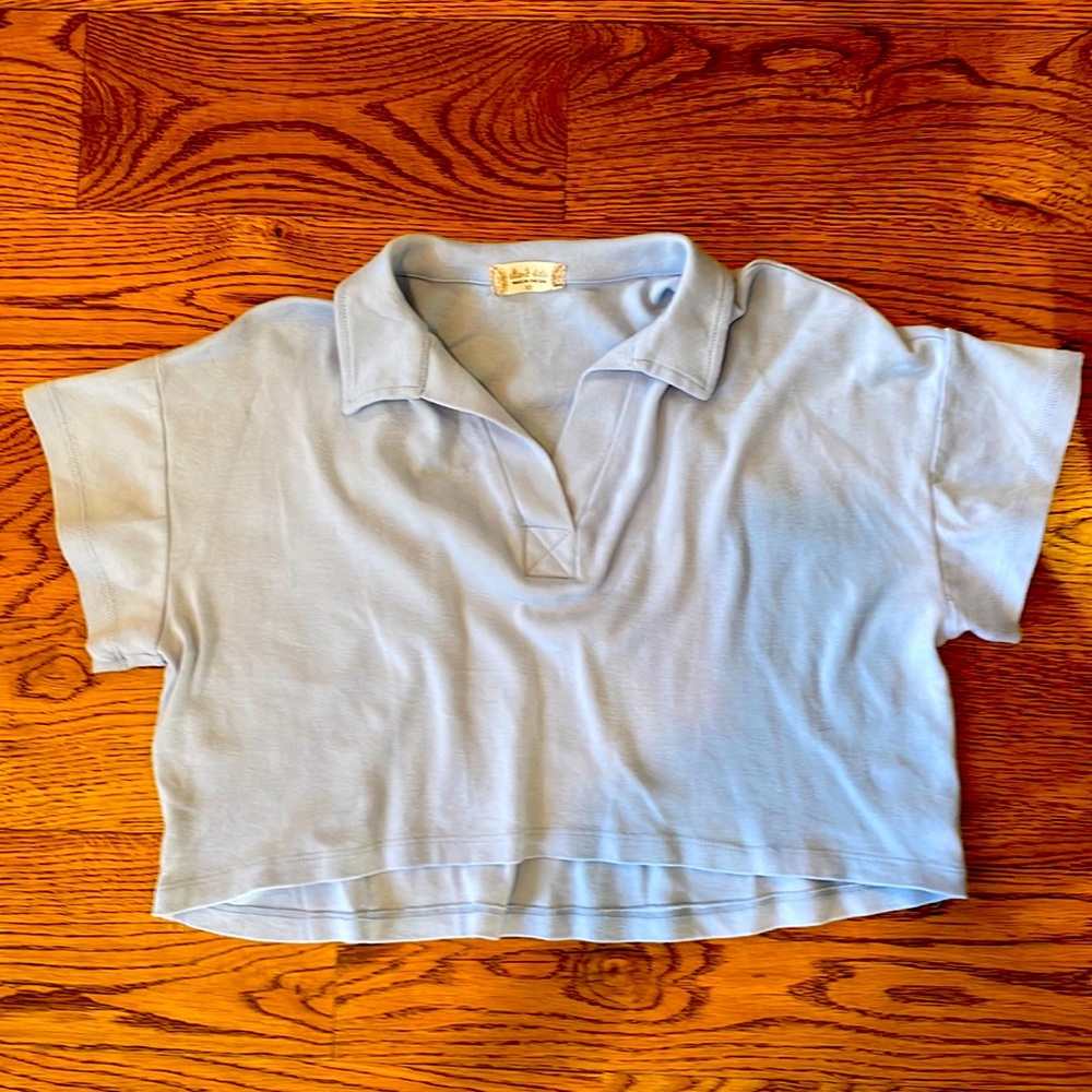Altar’s State crop polo top BABY BLUE
